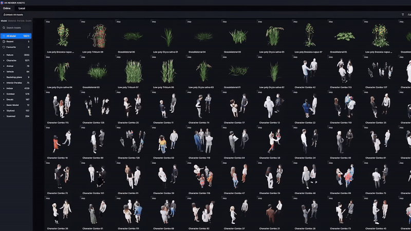 D5 assets and scene population demo